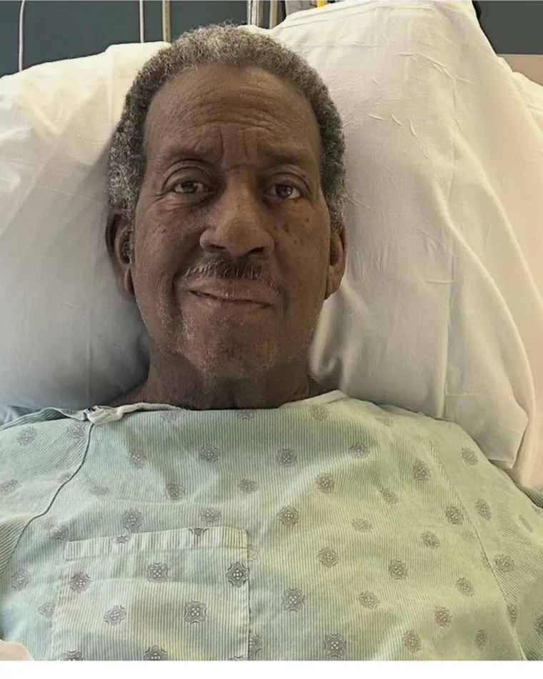 Roderick Gray recovering in his hospital bed